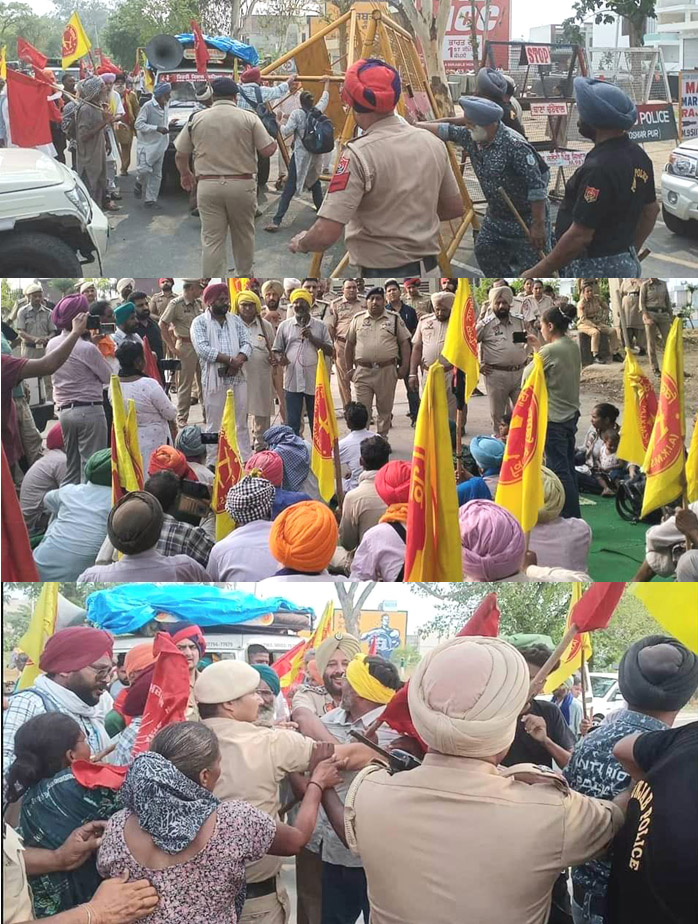 Chabewal's kothi was surrounded by rural labor union despite police lathi charge